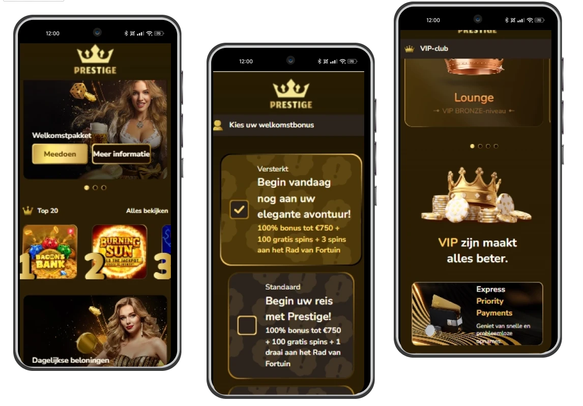 prestige casino mob app